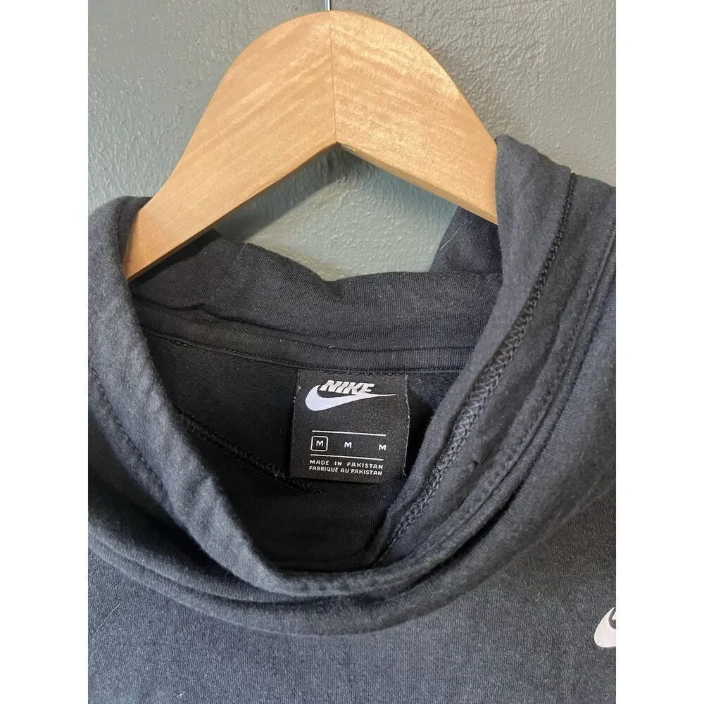 Nike Sportswear Athletic Womens Black Pullover Hooded Sweatshirt Size M